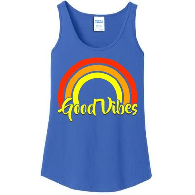 Good Vibes 80s Rainbow Ladies Essential Tank