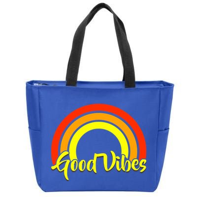 Good Vibes 80s Rainbow Zip Tote Bag