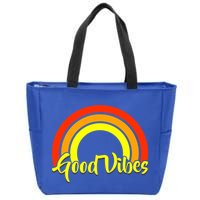 Good Vibes 80s Rainbow Zip Tote Bag