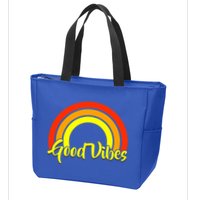 Good Vibes 80s Rainbow Zip Tote Bag