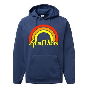 Good Vibes 80s Rainbow Performance Fleece Hoodie