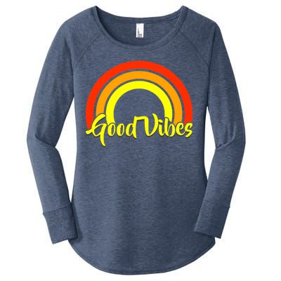 Good Vibes 80s Rainbow Women's Perfect Tri Tunic Long Sleeve Shirt