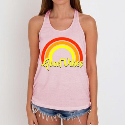 Good Vibes 80s Rainbow Women's Knotted Racerback Tank