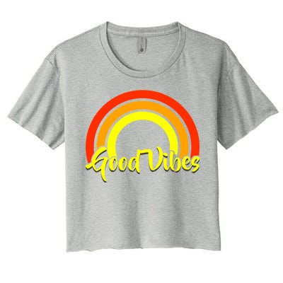 Good Vibes 80s Rainbow Women's Crop Top Tee