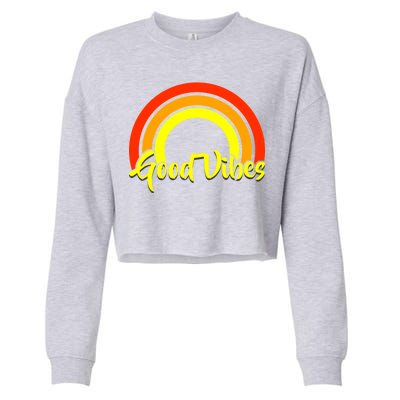 Good Vibes 80s Rainbow Cropped Pullover Crew