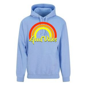 Good Vibes 80s Rainbow Unisex Surf Hoodie