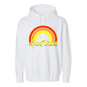 Good Vibes 80s Rainbow Garment-Dyed Fleece Hoodie