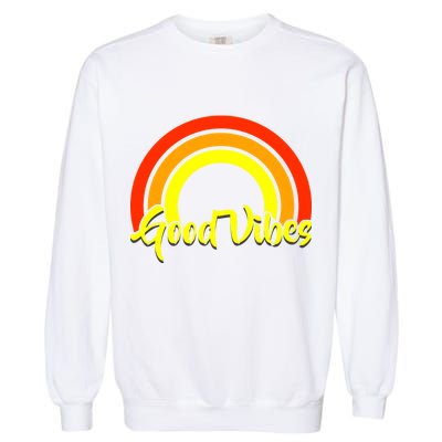 Good Vibes 80s Rainbow Garment-Dyed Sweatshirt