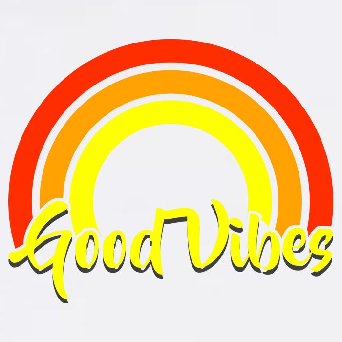 Good Vibes 80s Rainbow Garment-Dyed Sweatshirt