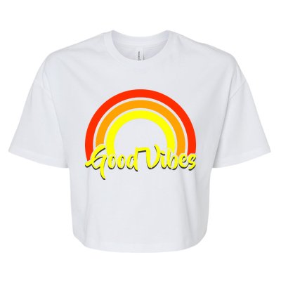 Good Vibes 80s Rainbow Bella+Canvas Jersey Crop Tee