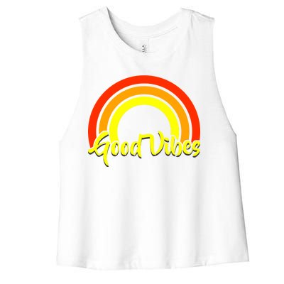 Good Vibes 80s Rainbow Women's Racerback Cropped Tank