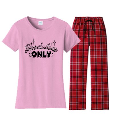 Good Vibes Only Women's Flannel Pajama Set