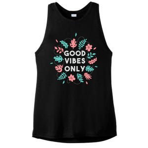 Good Vibes Only Flower Ladies PosiCharge Tri-Blend Wicking Tank