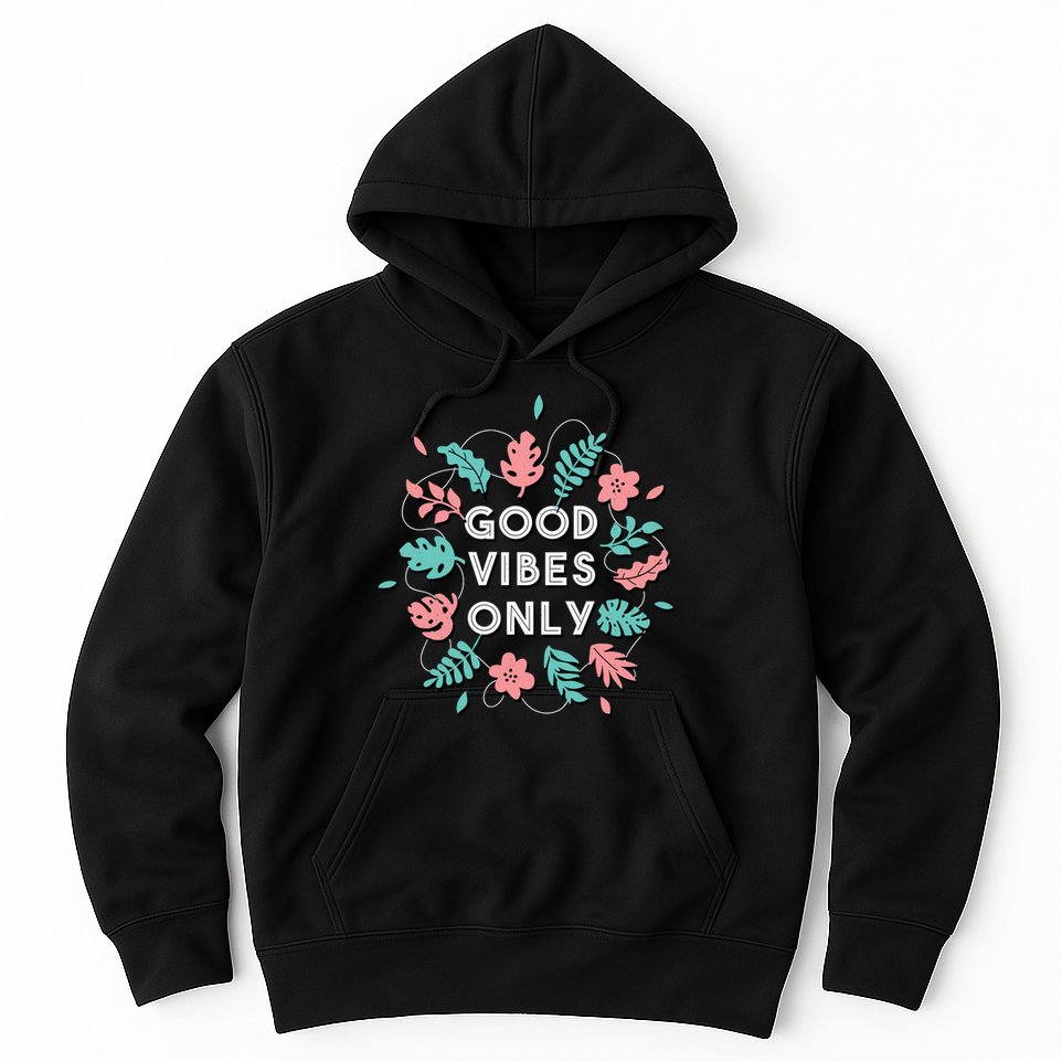 Good Vibes Only Flower Hoodie