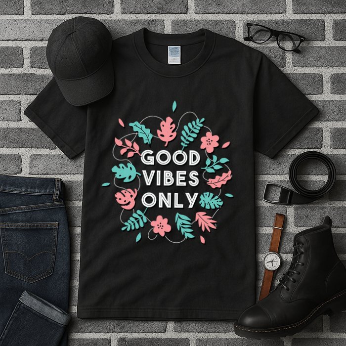 Good Vibes Only Flower Tall T-Shirt
