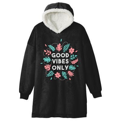 Good Vibes Only Flower Hooded Wearable Blanket