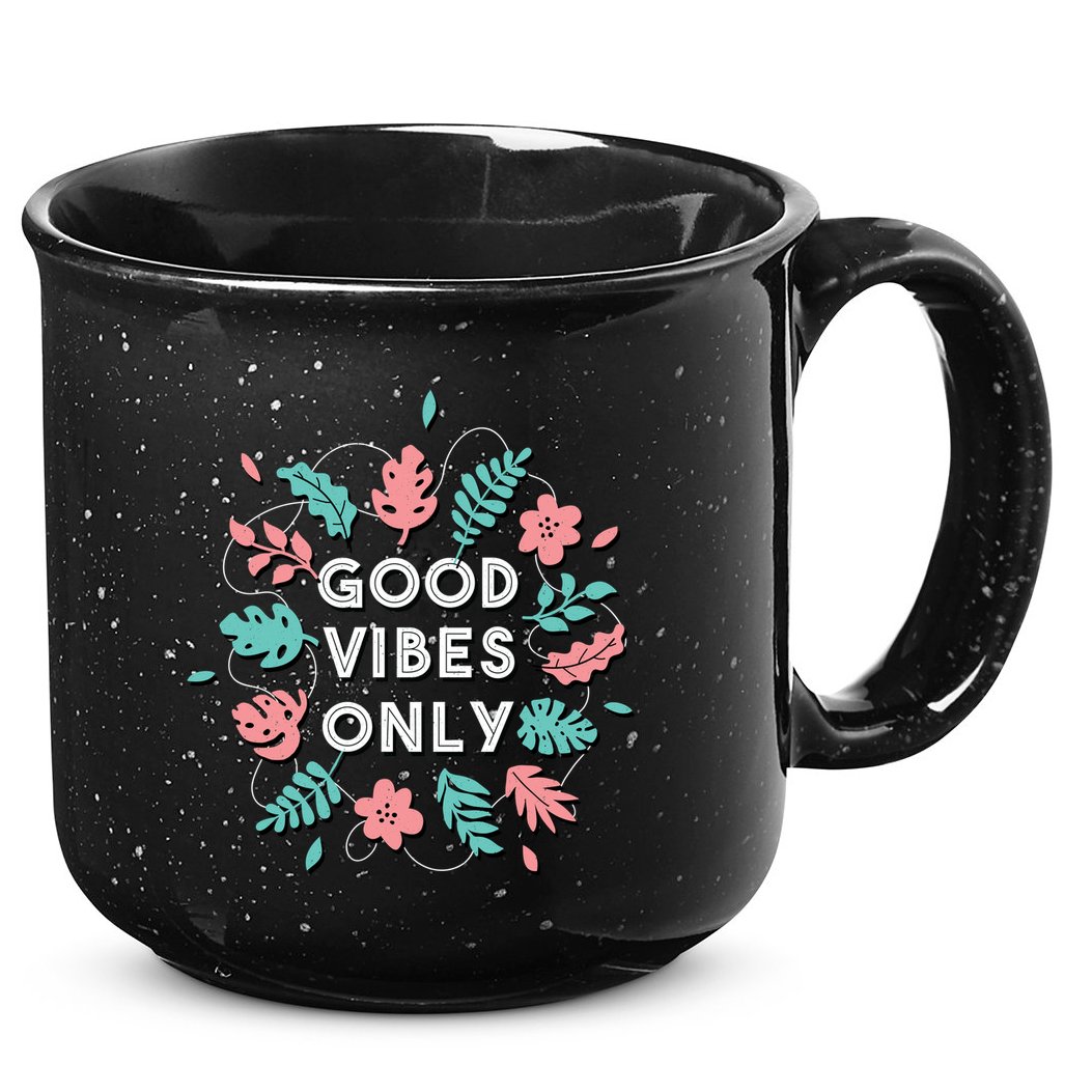 Good Vibes Only Flower 15oz Campfire Ceramic Mug