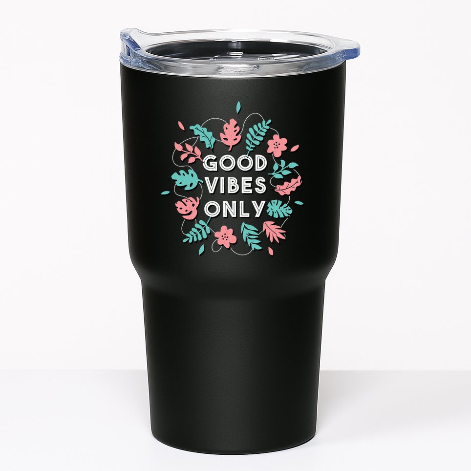 Good Vibes Only Flower Tumbler