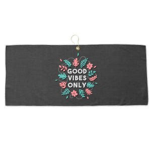 Good Vibes Only Flower Large Microfiber Waffle Golf Towel