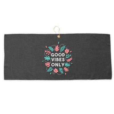 Good Vibes Only Flower Large Microfiber Waffle Golf Towel