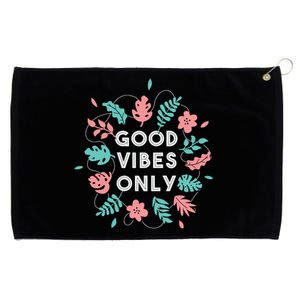 Good Vibes Only Flower Grommeted Golf Towel