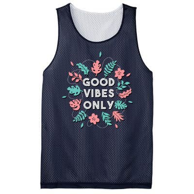 Good Vibes Only Flower Mesh Reversible Basketball Jersey Tank