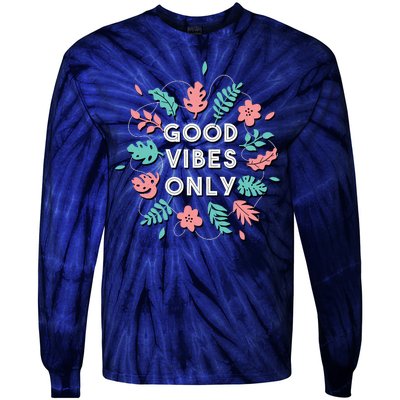 Good Vibes Only Flower Tie-Dye Long Sleeve Shirt