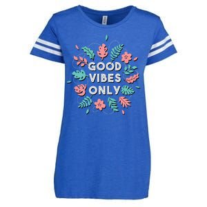 Good Vibes Only Flower Enza Ladies Jersey Football T-Shirt