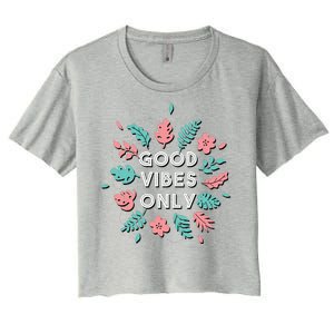 Good Vibes Only Flower Women's Crop Top Tee