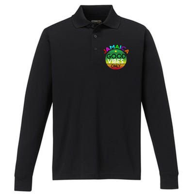 Good Vibes Only Jamaica Performance Long Sleeve Polo