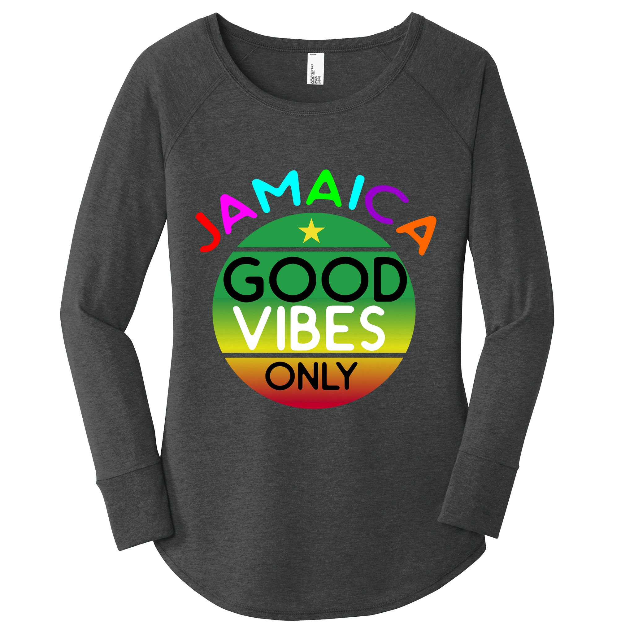 Good Vibes Only Jamaica Women's Perfect Tri Tunic Long Sleeve Shirt