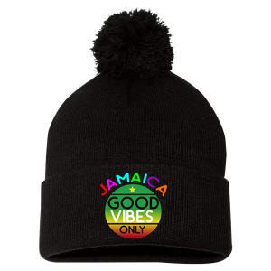 Good Vibes Only Jamaica Pom Pom 12in Knit Beanie