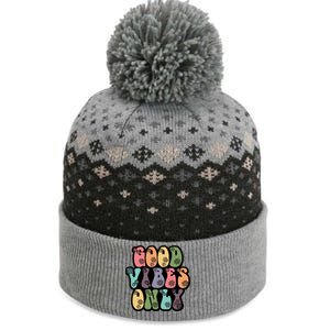 Good Vibes Only Retro 80's Hip The Baniff Cuffed Pom Beanie