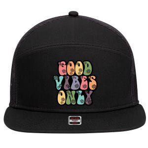 Good Vibes Only Retro 80's Hip 7 Panel Mesh Trucker Snapback Hat