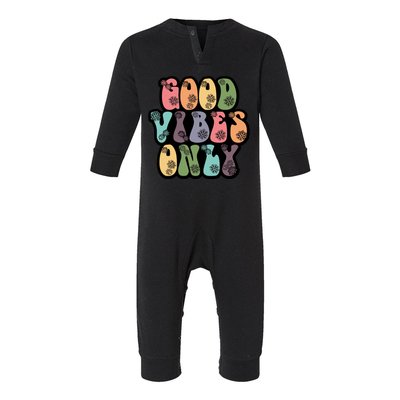 Good Vibes Only Retro 80's Hip Infant Fleece One Piece