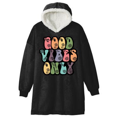 Good Vibes Only Retro 80's Hip Hooded Wearable Blanket