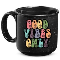 Good Vibes Only Retro 80's Hip 15oz Campfire Ceramic Mug