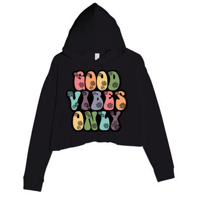 Good Vibes Only Retro 80's Hip Crop Fleece Hoodie