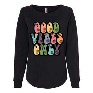 Good Vibes Only Retro 80's Hip Womens California Wash Sweatshirt