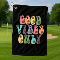 Good Vibes Only Retro 80's Hip Golf Towel