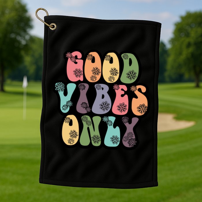 Good Vibes Only Retro 80's Hip Golf Towel
