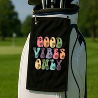Good Vibes Only Retro 80's Hip Golf Towel