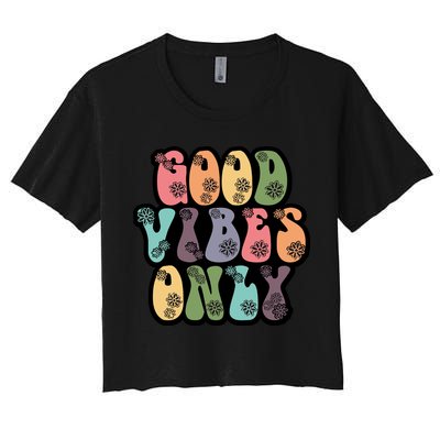 Good Vibes Only Retro 80's Hip Crop Top