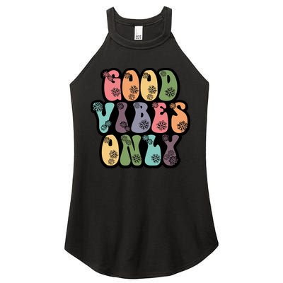 Good Vibes Only Retro 80's Hip Women's Perfect Tri Rocker Tank