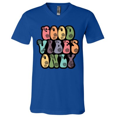 Good Vibes Only Retro 80's Hip V-Neck T-Shirt