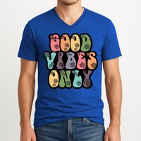 Good Vibes Only Retro 80's Hip V-Neck T-Shirt