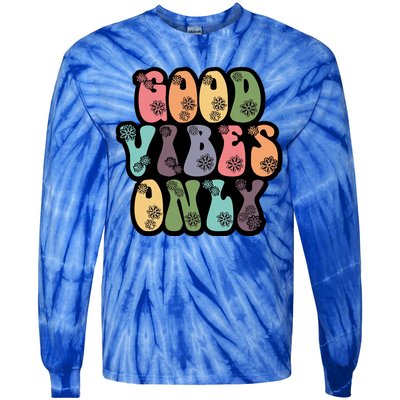 Good Vibes Only Retro 80's Hip Tie-Dye Long Sleeve Shirt