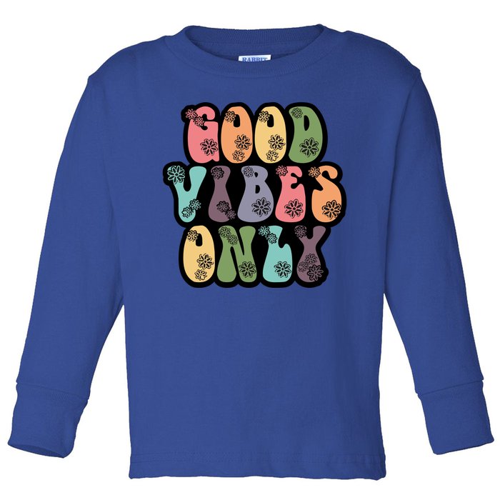 Good Vibes Only Retro 80's Hip Toddler Long Sleeve Shirt