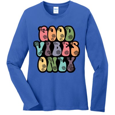Good Vibes Only Retro 80's Hip Ladies Long Sleeve Shirt