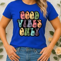 Good Vibes Only Retro 80's Hip Womens T-Shirt